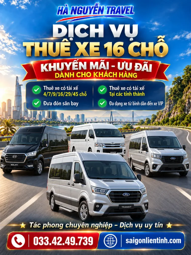 Thuê Xe 16 Chỗ Có Tài Xế