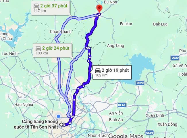 Tuyến Đường Sài Gòn đi Đồng Xoài