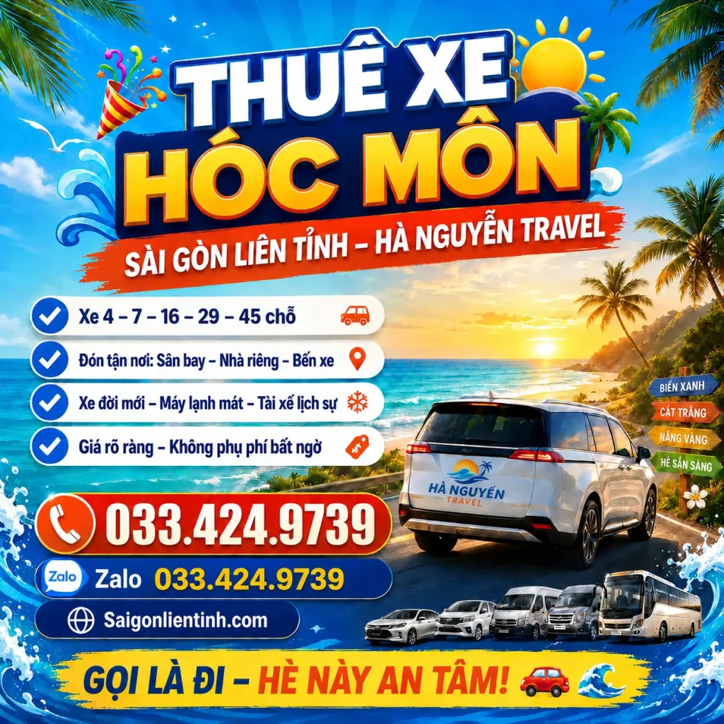 Thuê xe Hóc Môn - Có Tài Xế 4-45 Chỗ
